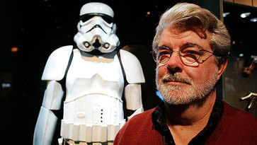 George Lucas and his bodyguard